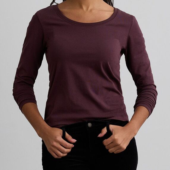 womens long sleeve scop neck tee