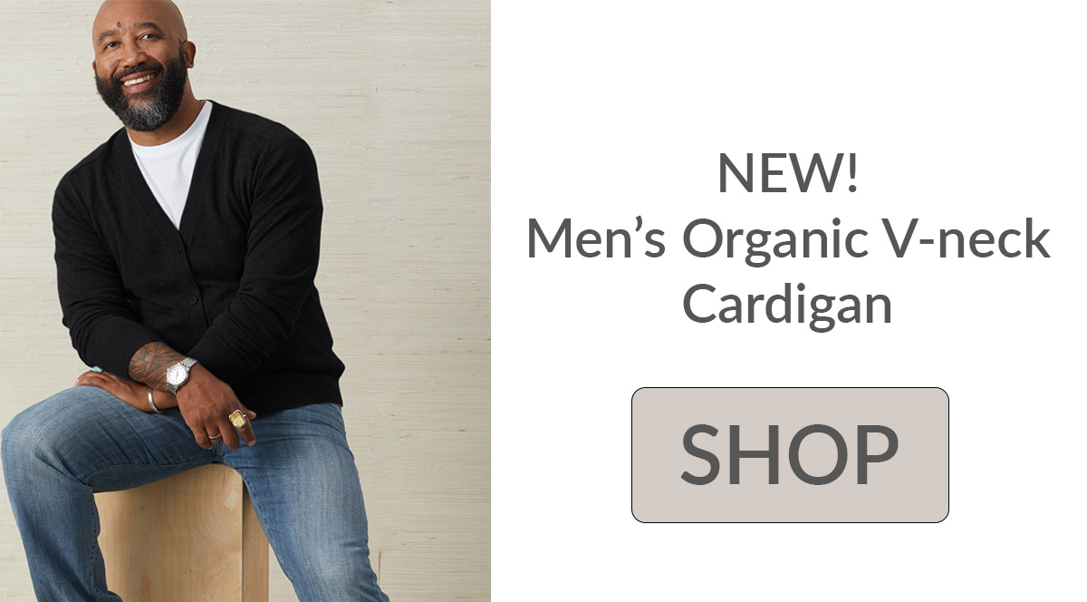men's organic v-neck cardigan
