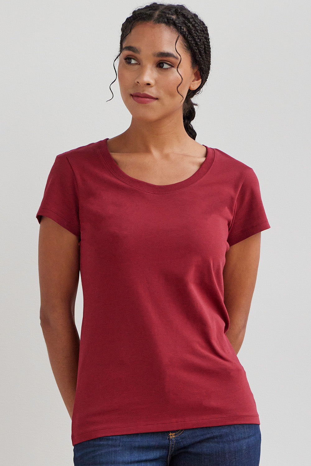 organic scoop neck tee