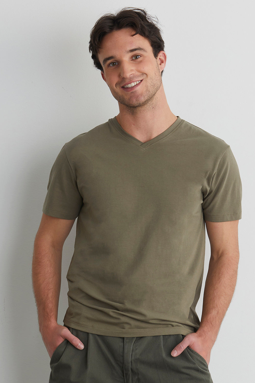 mens organic v-neck tee