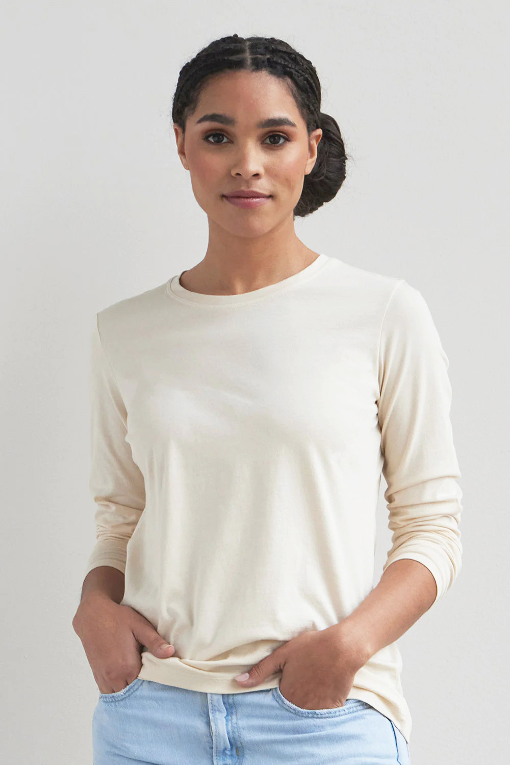 relaxed long sleeve crew neck tee