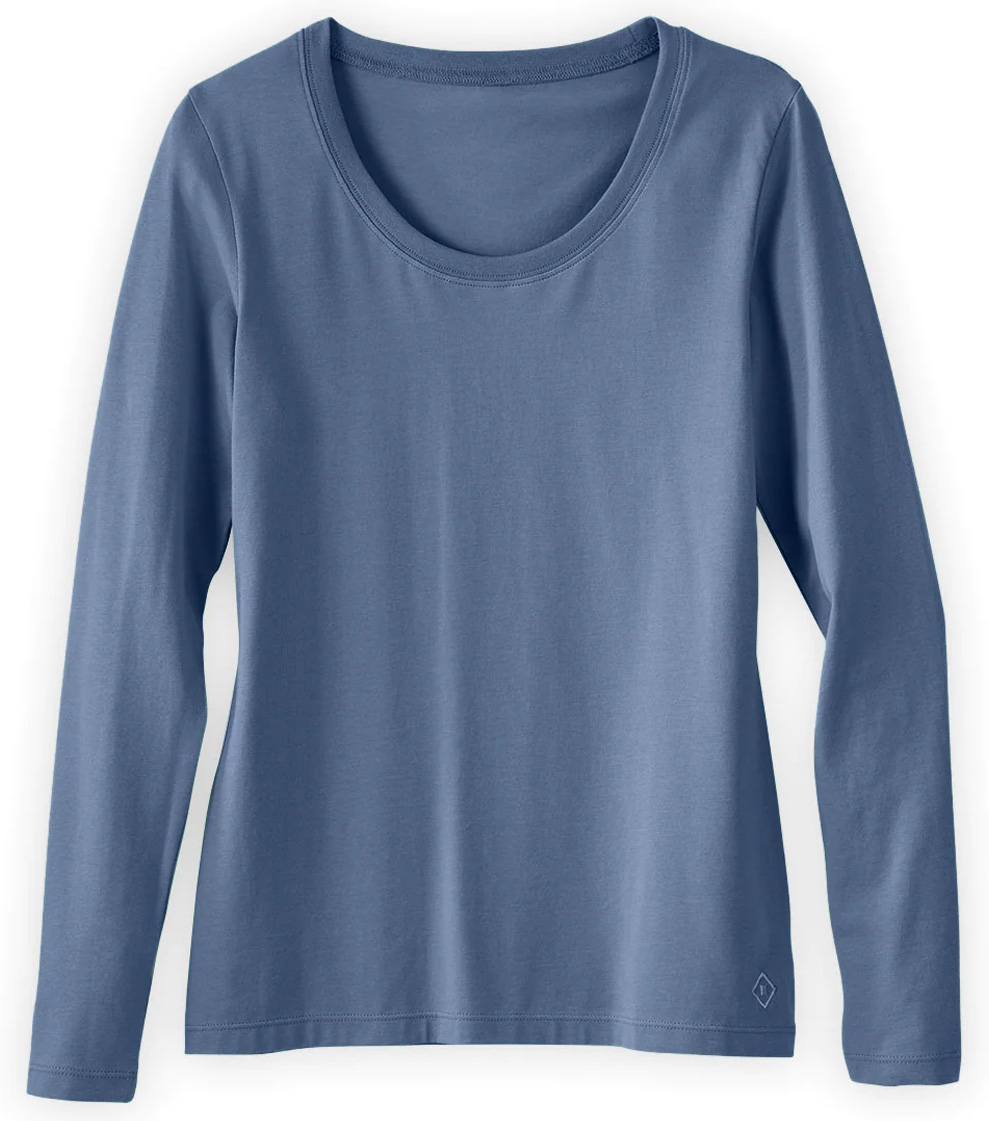 long sleeve scoop neck tee