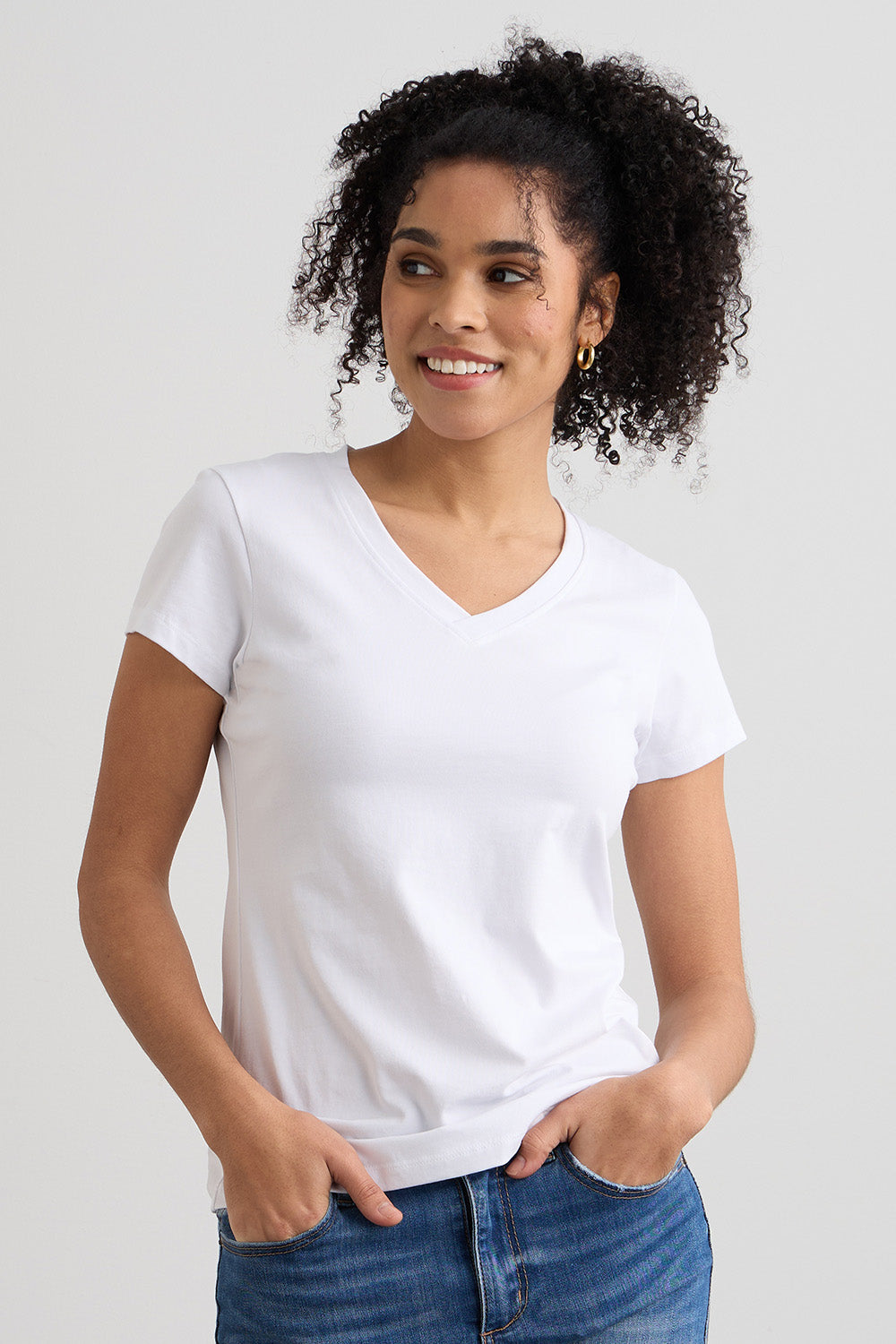 womens organic v-neck tee