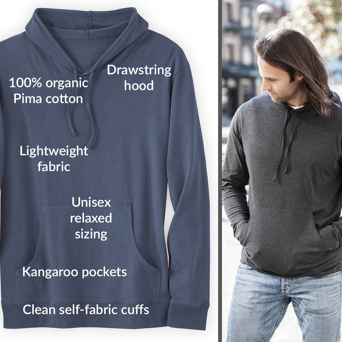 organic lightweight hoodie