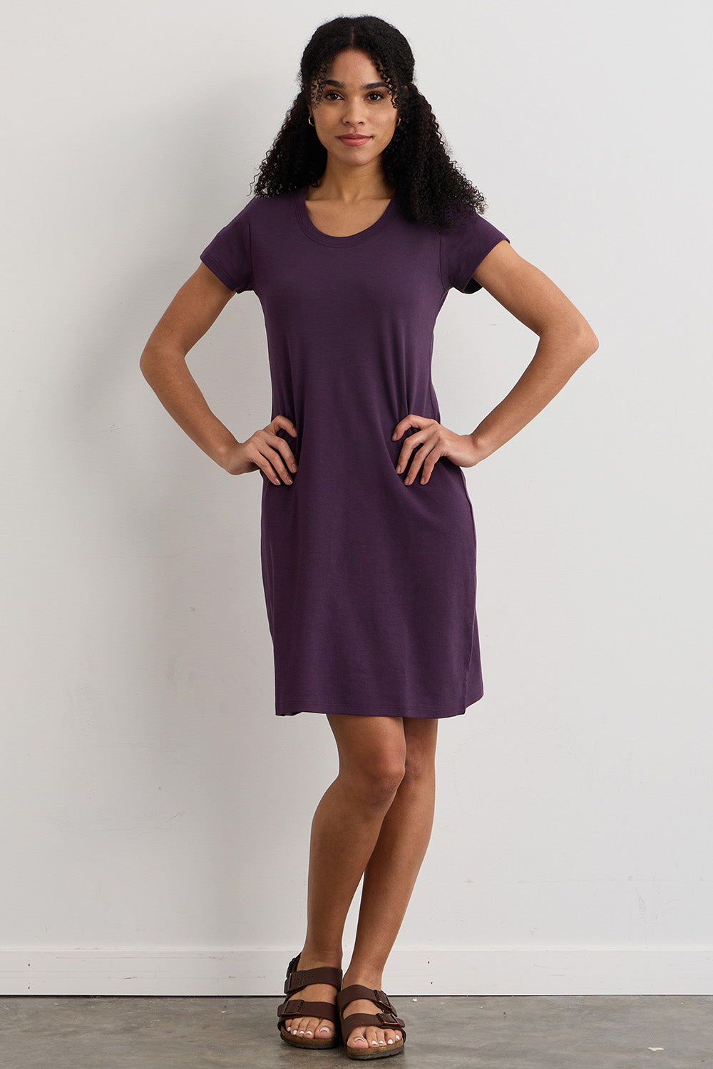 t-shirt dress eggplant