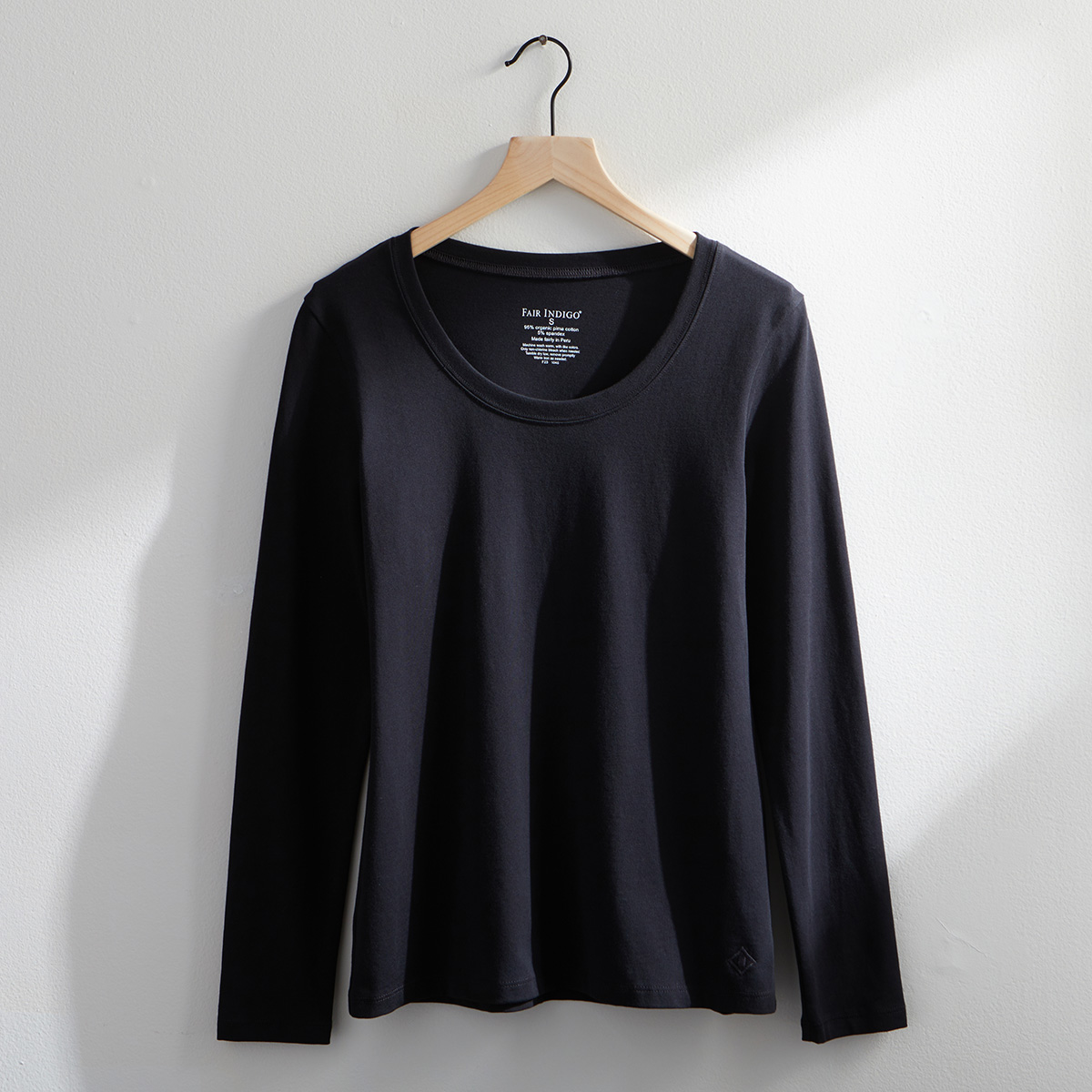 womens long sleeve scop neck tee