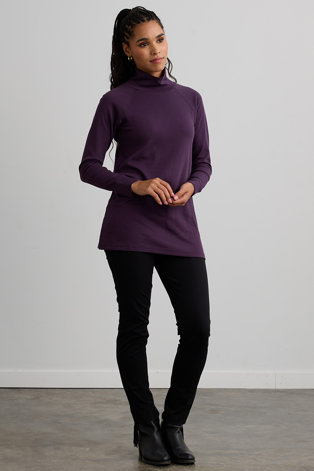 organic mock neck tunic