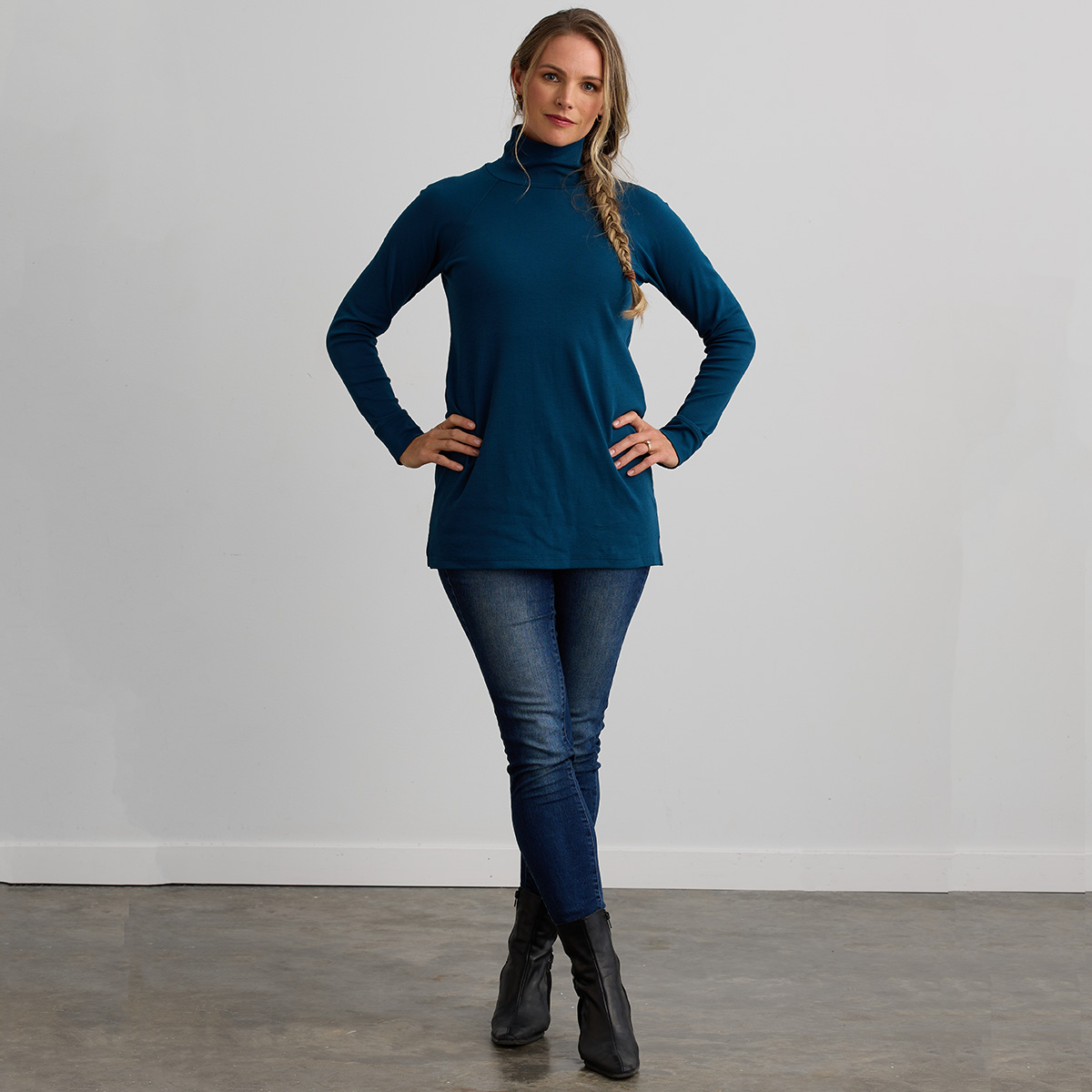 organic mock neck tunic