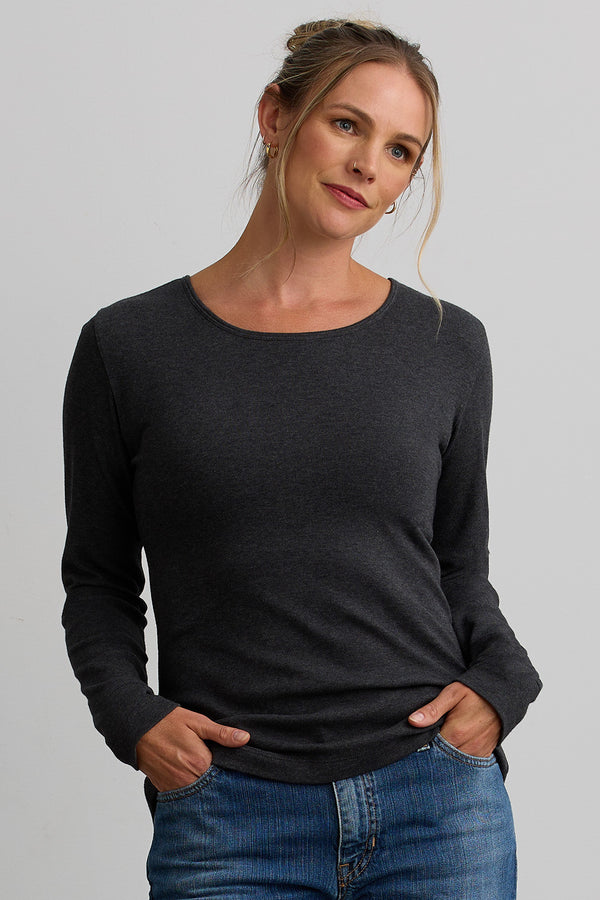 womens luxe long sleeve tee